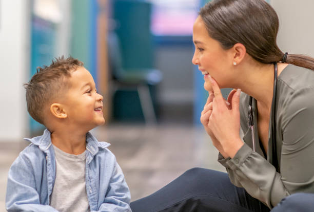 Picture of Speech Language Pathologist providing services to a student